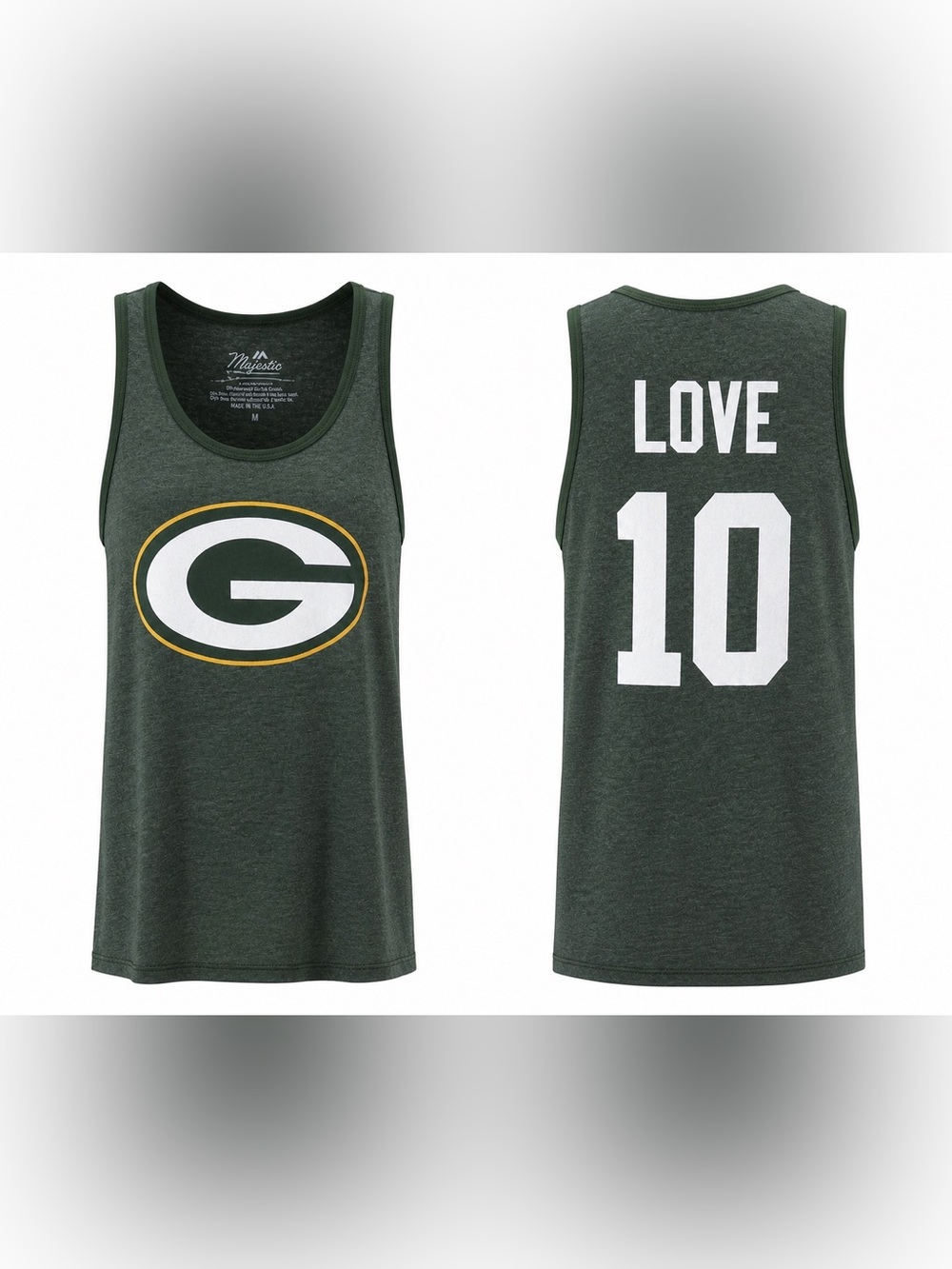 Majestic Green Bay Packers Love Tank - Green, White & Gold Accents